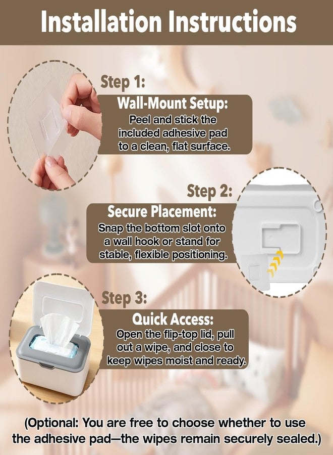 Stitokg Flushable Wipes Dispenser, Wipes Case Baby Wipe Holder Durable PP Material for Nursery & Home, Keeps Wipes Fresh, Non-Slip, Easy Open & Close - Image 5